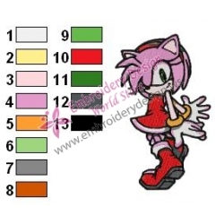 Amy Rose Sonic Embroidery Design 21